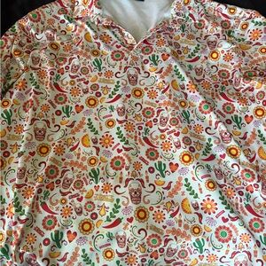 Floral Patterned Polo Shirt